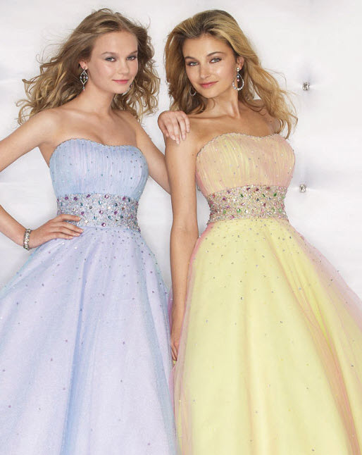 wedding dresses blue, yellow, soft and simple